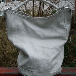 Rabeanco Pale Gray Carryall Bucket Tote Market Bag